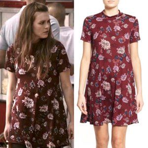 RARE Lush Floral Print Mock Neck Dress ASO Lydia Martin